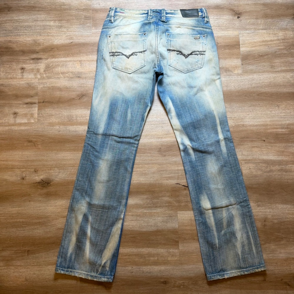 Diesel Light Blue Distressed Bootcut Jeans - Picture 3 of 16